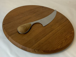 MCM Dansk Charcuterie Cheese Board With Knife by Torun Denmark Thailand 2 Pieces - £51.02 GBP