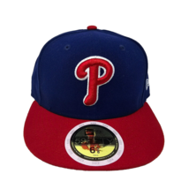 Philadelphia Phillies New Era 59Fifty Baseball Hat Kids 6 5/8 Blue Red 2017 Alt - £18.01 GBP