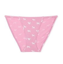 Victoria&#39;s Secret Pink Cotton String Bikini Panty Puppy Dog Pink Sz Medium - $14.17 CAD