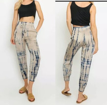 NWT $70 Olivaceous Tie Dye Jogger Pants Size L Something navy nude visco... - $39.60