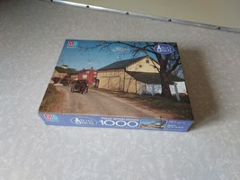 SEALED Vintage MB Big Ben Puzzle 1000 pc 4962-21 South of Leola PA Amish  - £10.94 GBP