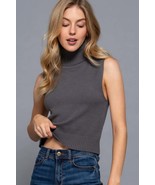 Women&#39;s Sleeveless Turtle Neck Sweater Top - £14.67 GBP