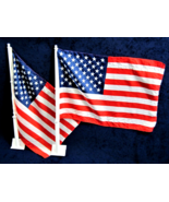 (2) -12&quot;x18&quot;- U.S. Car Flags - United States American - w/ Window Clip B... - £7.86 GBP