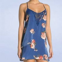 In Bloom by Jonquil Blue Floral Satin Slip - Size Small - £30.55 GBP