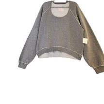 Free People We The Free Midnight Pullover Oversized Heavy Grey Combo Size L NWT - $69.30