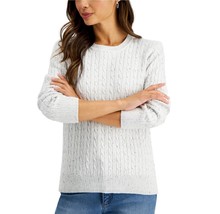 Karen Scott Womens XL Winter White Neps Crew Neck Cable Knit Sweater NWT AM34 - £16.93 GBP