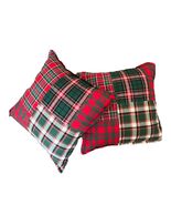 PIER 1 Tartan RED &amp; Mixed Plaid Holiday Flannel PILLOWS W/INSERTS 20&quot; Se... - $40.00
