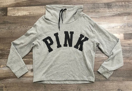 Victorias Secret Pink Size XS Gray Crop Cowlneck Sweatshirt Pullover - $13.07