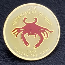 VFW Department If Ohio Cancer The Crab Vintage Pin 1993 - $10.95