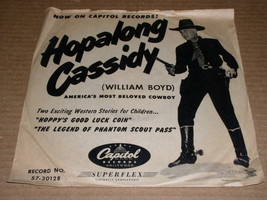 Hopalong Cassidy Hoppy&#39;s Good Luck Coin 78 Rpm Phonograph Record With Sleeve - £51.88 GBP