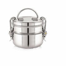 Handmade Stainless Steel Lunch Box Beautiful Tiffin Box Clip Carrier Bento Box - £11.10 GBP