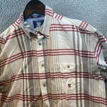 Men’s Wrangler Twenty X Button Up Shirt Plaid Western Large 100% Cotton - $10.80
