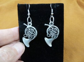 (M208-L) FRENCH HORN dangle pewter dangle earrings JEWELRY horns Holton ... - $47.67