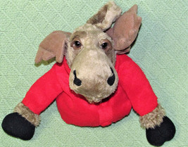 15&quot; Musical Moose Big Sky Carvers Baby Crib Toy Brown Tan Red Pajamas Plush Doll - £17.58 GBP