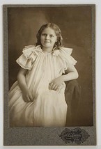 Lake City Minnesota Beautiful Girl White Dress Studio Cabinet Card Photo GG130 - £15.77 GBP