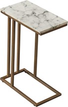 Marmo C-Shape Table With Brass And Faux Marble By Versanora. - £75.87 GBP