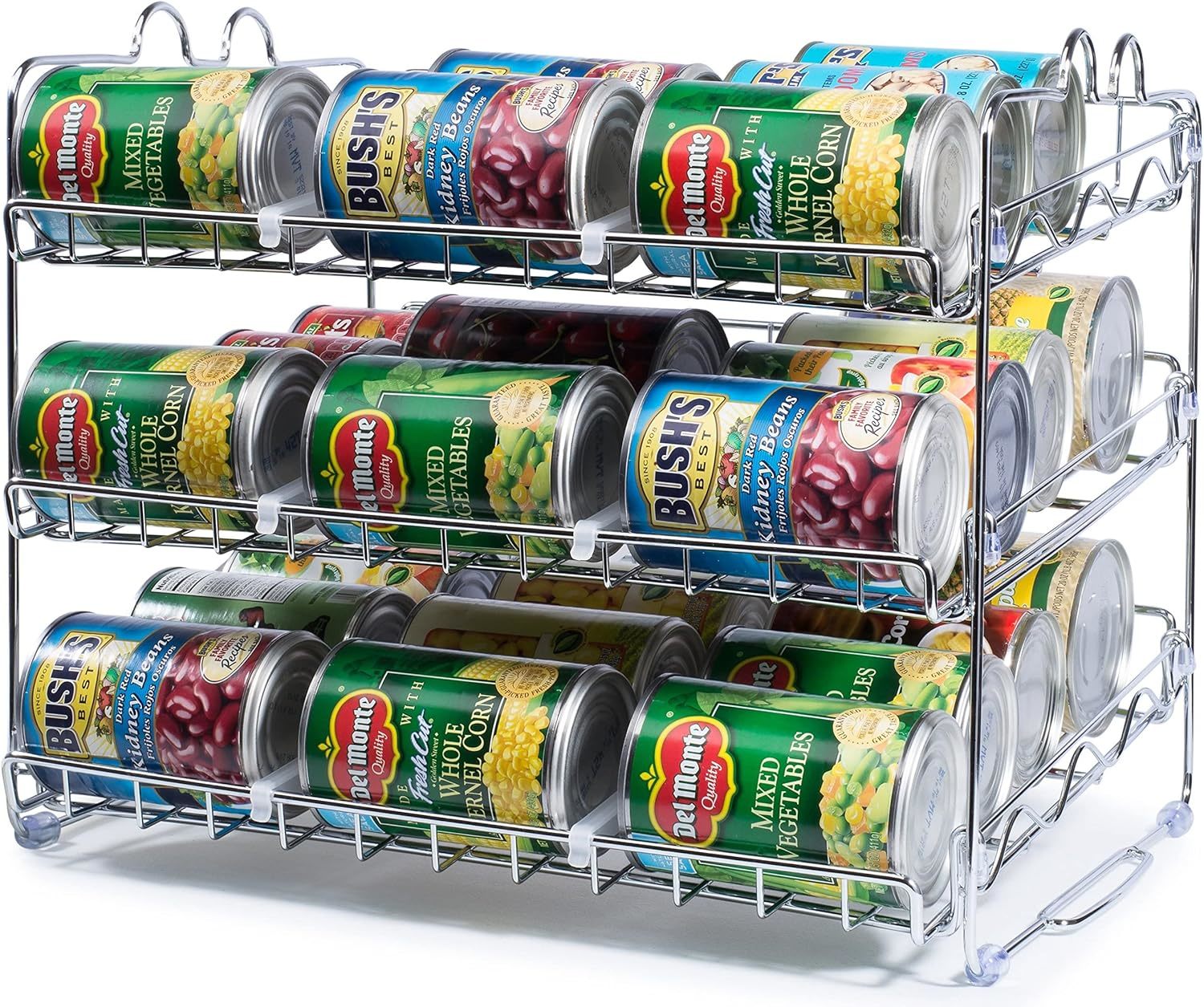 Che&#39;Mar Can Organizer For Pantry - Stackable Can Rack For 36 Cans,, Chrome - $44.99