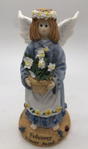 Linda Grayson Flower Angel February Figurine 5&quot; Tall Daffodil 1995 First... - £13.22 GBP