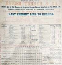 1884 Davies Turner &amp; Co Steamship Freight Line Schedule Broadside NY Por... - $671.03 CAD