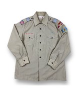 Vintage Boy Scouts of America Button Down Men&#39;s Adult Uniform Shirt Larg... - £39.14 GBP