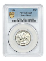 1934 25C PCGS MS67 (Heavy Motto) - £2,640.44 GBP