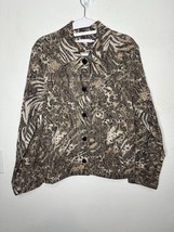 Rebecca Malone Women’s Button Up Jacket Paisley Brown Print Shacket Size... - £30.88 GBP