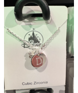 Disney Parks Mickey Mouse Cubic Zirconia Letter D Silver Color Necklace NEW - $47.40 CAD