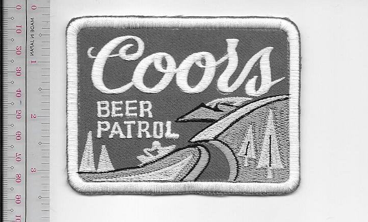 Snowmobile Coors Beer Patrol 1970 Promo Patch Coors Brewery Golden Colorado dark - £7.90 GBP