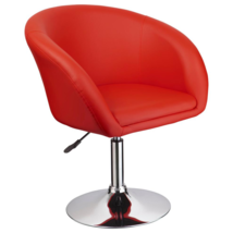 Best Master Furniture Faux Leather Swivel Coffee Chair in Red/Chrome - $109.99