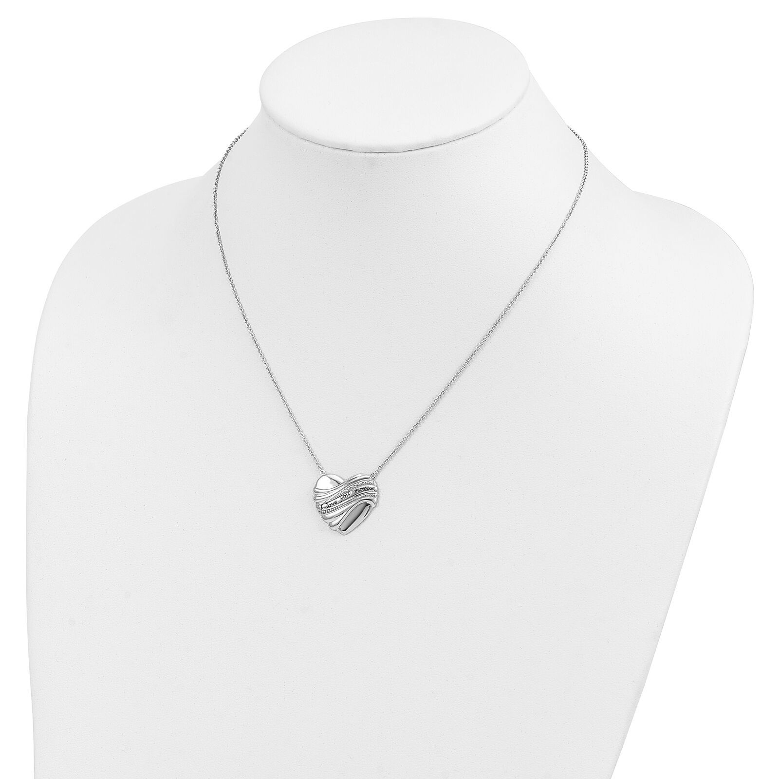 Sentimental Expressions Silver  Antiqued I Love You More 18in. Necklace QSX631 Item image 5