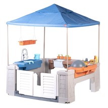 Playhouse Step 2 Two Kitchen Grill Garden Set Playset Sensory Patio Market New ~ - £232.52 GBP