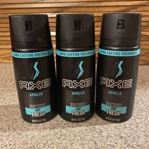 3 Axe Apollo Fresh Deodorant Body Spray 4 oz Each - $20.89