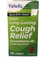 ValuRx Adult Long-Lasting Cough Relief Up To 8Hr Relief 1pk 15 Softgels-... - $9.54 CAD