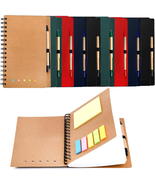 10 Pack Lined Spiral Notebook, A5 Notepad with Pen, Kraft Paper Notebook... - $28.73