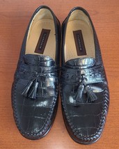 Men&#39;s FLORSHEIM Dress Shoes Sz. 8.5D Black Leather Tassels Business Loafers - £23.23 GBP