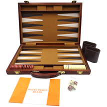 Vintage Backgammon Game Wooden Carrying Case Felt Playing Surface Sewn C... - $29.69