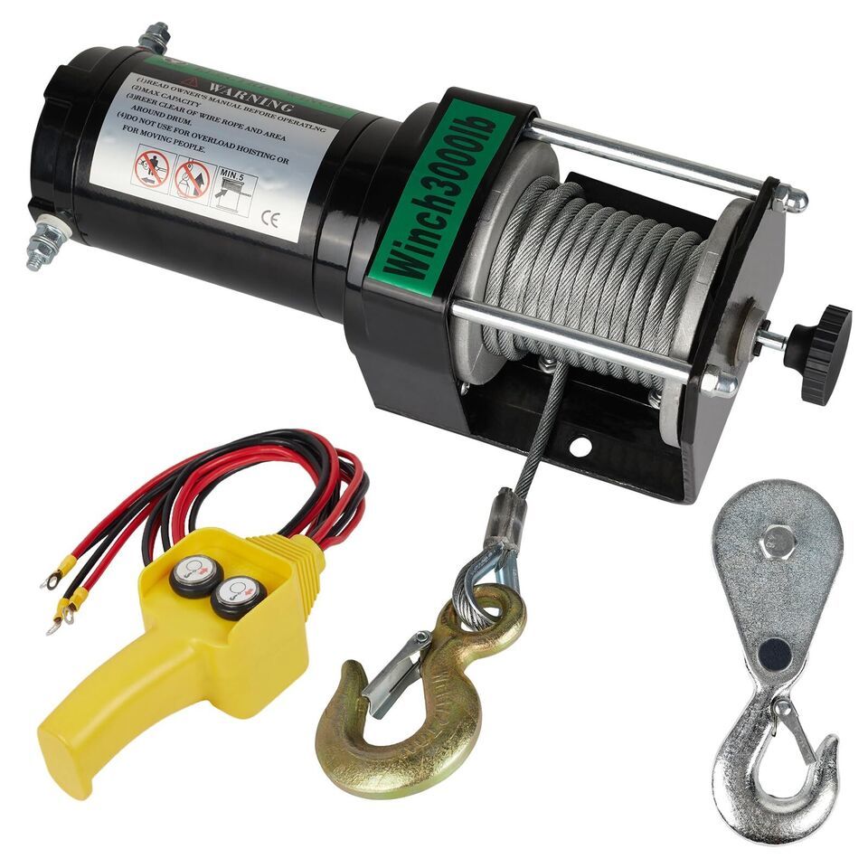 Electric Winch 12V 3000 lbs ATV/UTV Nylon Rope Electric Winch Kit with W... - $141.58