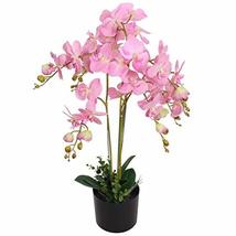 vidaXL Artificial Orchid Plant w/Pot 29.5&quot; Pink Fake Flower Floral Decor - £36.47 GBP
