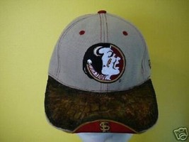 EL600-1) Genuine Brown Gator Leather On Tan Baseball Cap Florida State Seminoles - £41.84 GBP