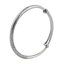 999 Sterling Silver Hammered Bangle, Customized Gift - $402.28