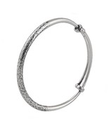 999 Sterling Silver Hammered Bangle, Customized Gift - £316.33 GBP