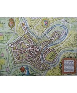 Luxembourg city, map by Guicciardini / Nicolas, 1609, Lutzenbourg – Lutz... - $159.00