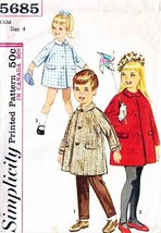 Vintage 1964 Child&#39;s COAT Pattern 5685-s Size 4 - $12.00