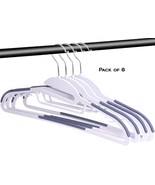 8-Pack Non-Slip Plastic Clothes Hangers – TPR Grip for Shirts, Suits, Pants - $18.65 CAD