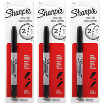 Pack of (3) NEW Sharpie Black Permanent Twin Tip Ultra Fine/Fine Marker - $9.99