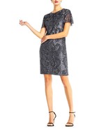 Aidan Mattox Crew Neck Short Sleeve Zipper Back Embellished Mesh Dress - $69.99+