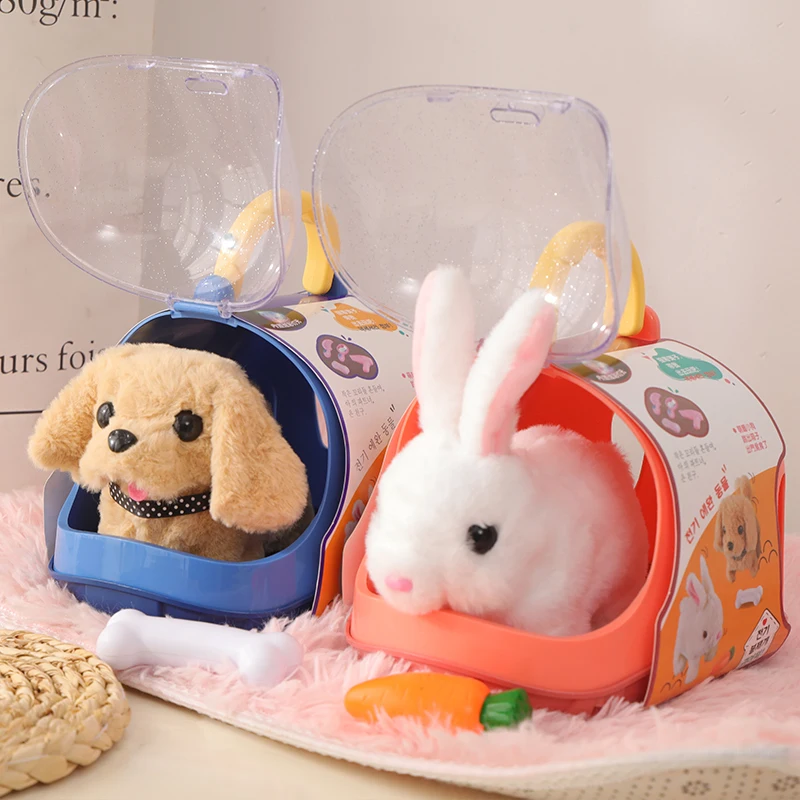 Children Pretend Play Pet Care Set Simulation Electric Plush Stuffed Dog Cat - £19.66 GBP