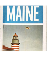 1972 Maine Official Highway Map 2 Sided Quoddy Head Lighthouse Vintage E98B - €25,73 EUR