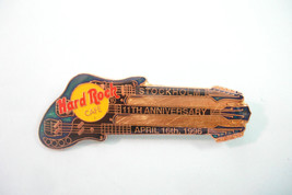 Hard Rock Cafe Stockholm 11th Anniversary 1996 Blue Triple-Neck Guitar Lapel Pin - $9.99