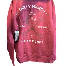 NEW Troll Co Hoodie Sweatshirt Mens Large Dirty Hands Clean Money Burgundy - €29,54 EUR
